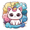 Kawaii enhjørningekat