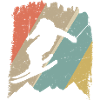 Retro Snowboard Silhouette auf Pastellstreifen