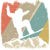Alpine Retro Snowboarder
