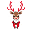 Christmas reindeer with snow