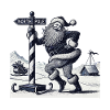 Lustiger Weihnachtsmann Pole Dance Weihnachten
