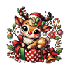 Christmas Reindeer On Gift