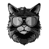 Cat Hipster Cool Party