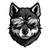 Husky Dog Hipster Cool Party