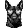 Doberman Dog Hipster Cool Party