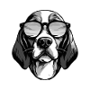 Fête cool hipster chien Beagle