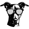 Greyhound Dog Hipster Cool Party