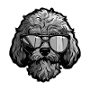 Poodle Dog Hipster Cool Party
