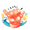 Vibrating and Tropical Shaka Hand