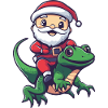 Lizard Santa Claus Cartoon