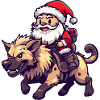 Hyäne Weihnachtsmann Cartoon