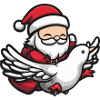 Dove Bird Santa Claus Cartoon