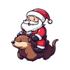 Beaver Santa Claus Cartoon