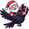 Raven Crow Santa Claus Cartoon