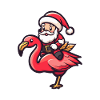 Flamingo Santa Claus Cartoon