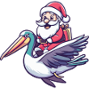 Pelican Bird Santa Claus Cartoon
