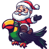 Toucan Bird Santa Claus Cartoon