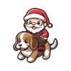 Beagle Dog Santa Claus Cartoon