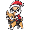 Chihuahua Dog Santa Claus Cartoon