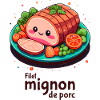 Schweinefilet - Dunkler Text