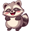 Cute Adorable Raccoon - Charming Cartoon Design