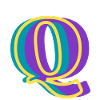 Mehrfarbiger Buchstabe q