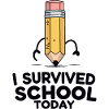 Funny School Survival Pencil Design
