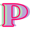 Mehrfarbiger Buchstabe p