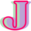 Mehrfarbiger Buchstabe j