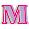 Mehrfarbiger Buchstabe m