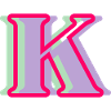 Mehrfarbiger Buchstabe k