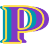 Mehrfarbiger Buchstabe p