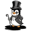 Eleganter Pinguin Mit Zylinder