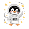 Aventure d’astronaute pingouin dans l’espace