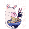 Llamen Kawaii Lama Mangiando Ramen