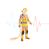 Firefighter heartbeat fire brigade