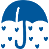 Parapluie de cœurs bleu – pluie d’amour