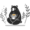 Braunbär mit Honigtopf – Liebevolle Illustration