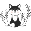 Lächelnder Fuchs – Minimalistische Illustration