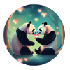 Pandas amoureux