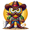 Funny Cartoon Cowboy PopArt Design