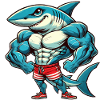 Shark comic fitness bodybuilding