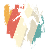 Silhouette de danse arc-en-ciel