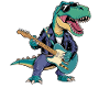 Dinosaur with Guitar for Musicians
