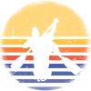 Canoeist Retro Sunset Canoeing
