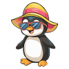 Summer penguin with sunglasses