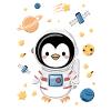 Space Penguin Adventure Astronaut