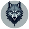 Loup gris design circulaire