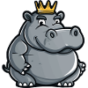 Nilpferd Cartoon Krone