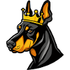 Doberman Dog Cartoon Crown